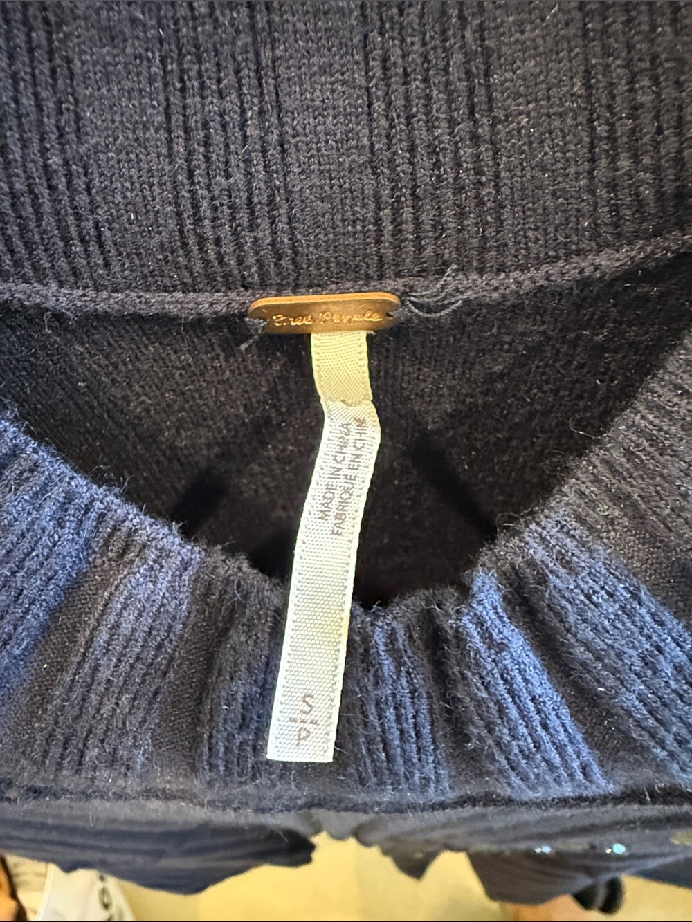 Navy Ribbed Button-Front Knit Dress - Picture 2 of 3